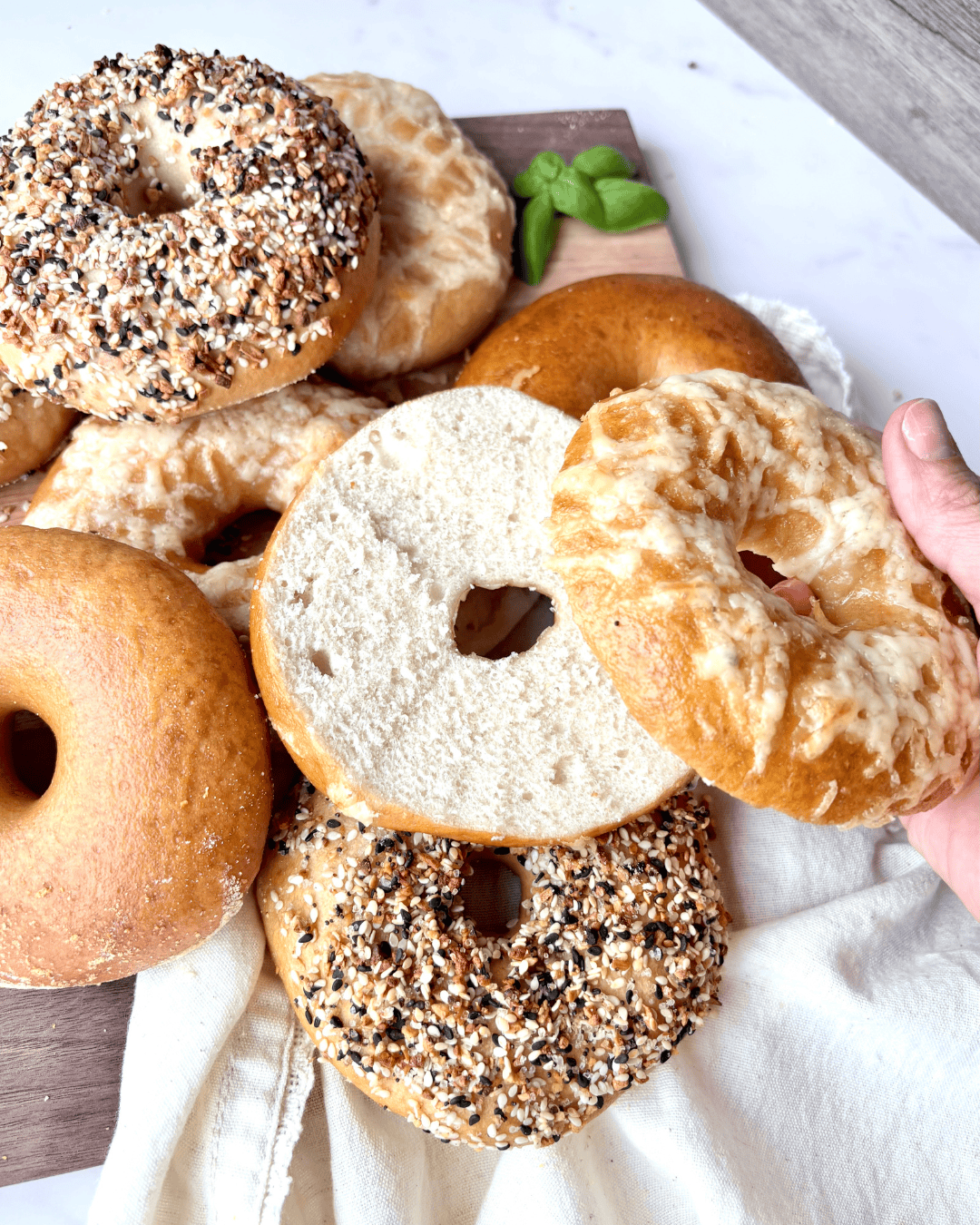 homemade sourdough bagels